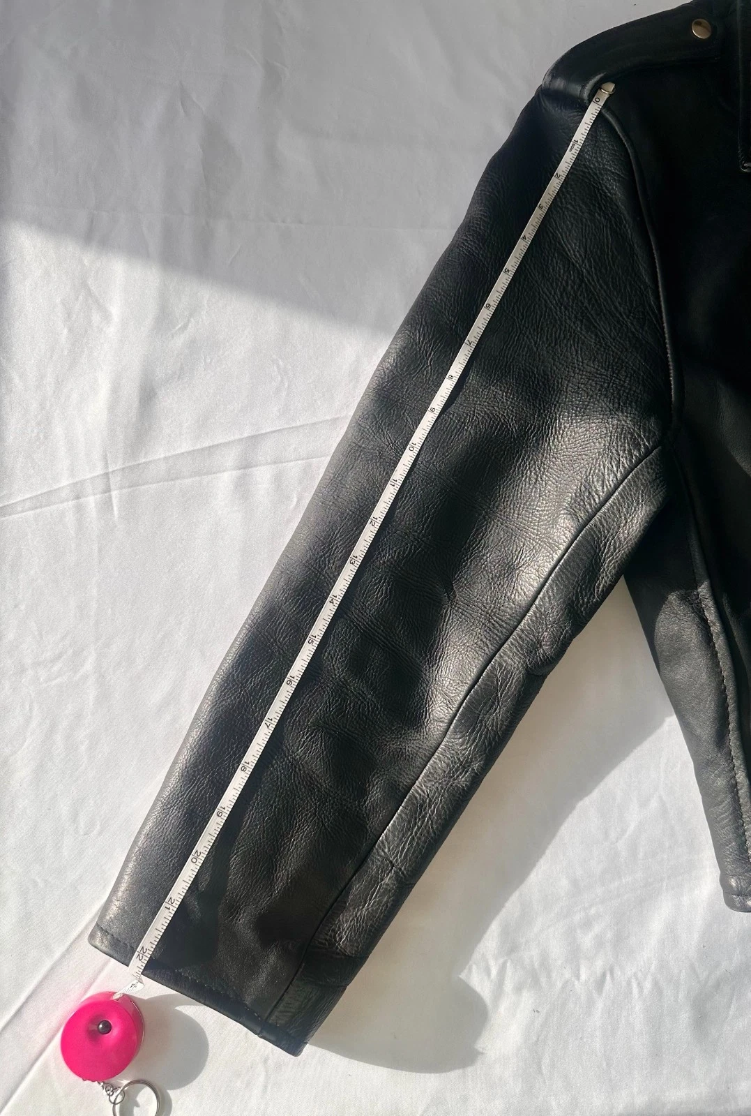 Vintage 90s Black Leather Biker Motorcycle Jacket Camden London Punk Belted HLC - product detail image 7
