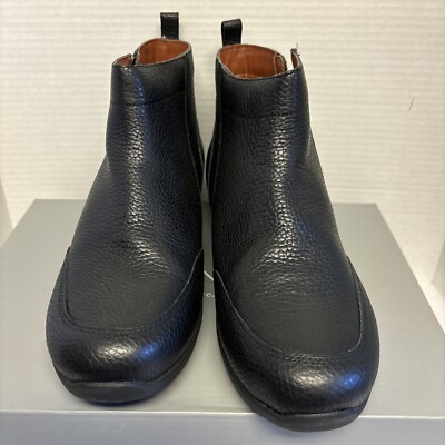 Vionic Lois Women s Black Leather  Ankle Boots Booties Size 9.5 W