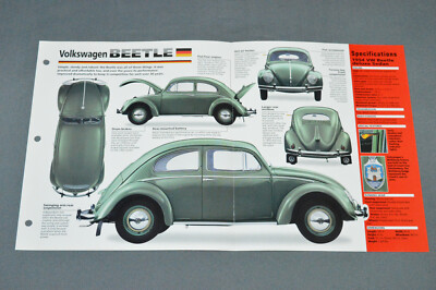 1945-1998 VOLKSWAGEN BEETLE 1954 Deluxe Sedan SPEC SHEET BOOKLET