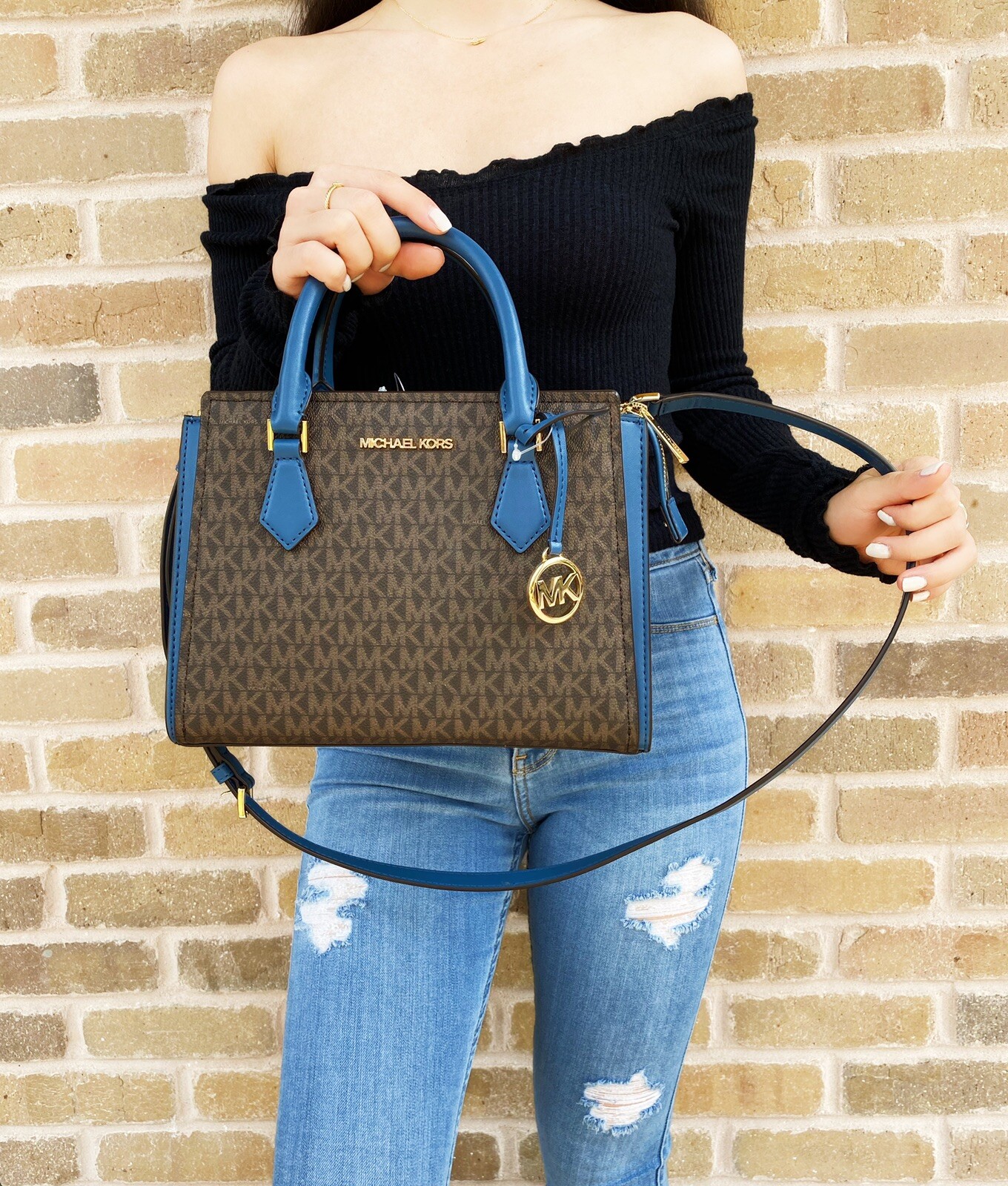 dark chambray michael kors wallet