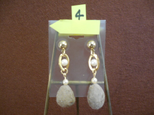 REAL ALLIGATOR "POOP'   EARRINGS, on 1/2 Ball, Gold Color Ear Posts, STERILIZED