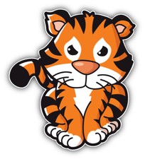 Funny Tiger Baby Cartoon Animal Car Bumper Sticker Decal - "SIZES"