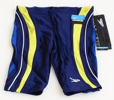 Speedo Powerflex Blue Rapid Splice Jammer Swimsuit Men's NWT