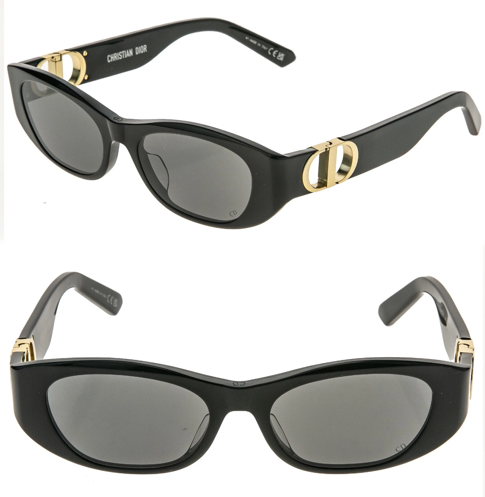 Lunettes de soleil ovales CHRISTIAN DIOR MONTAIGNE noir or 30Montaigne S9U CD40128U