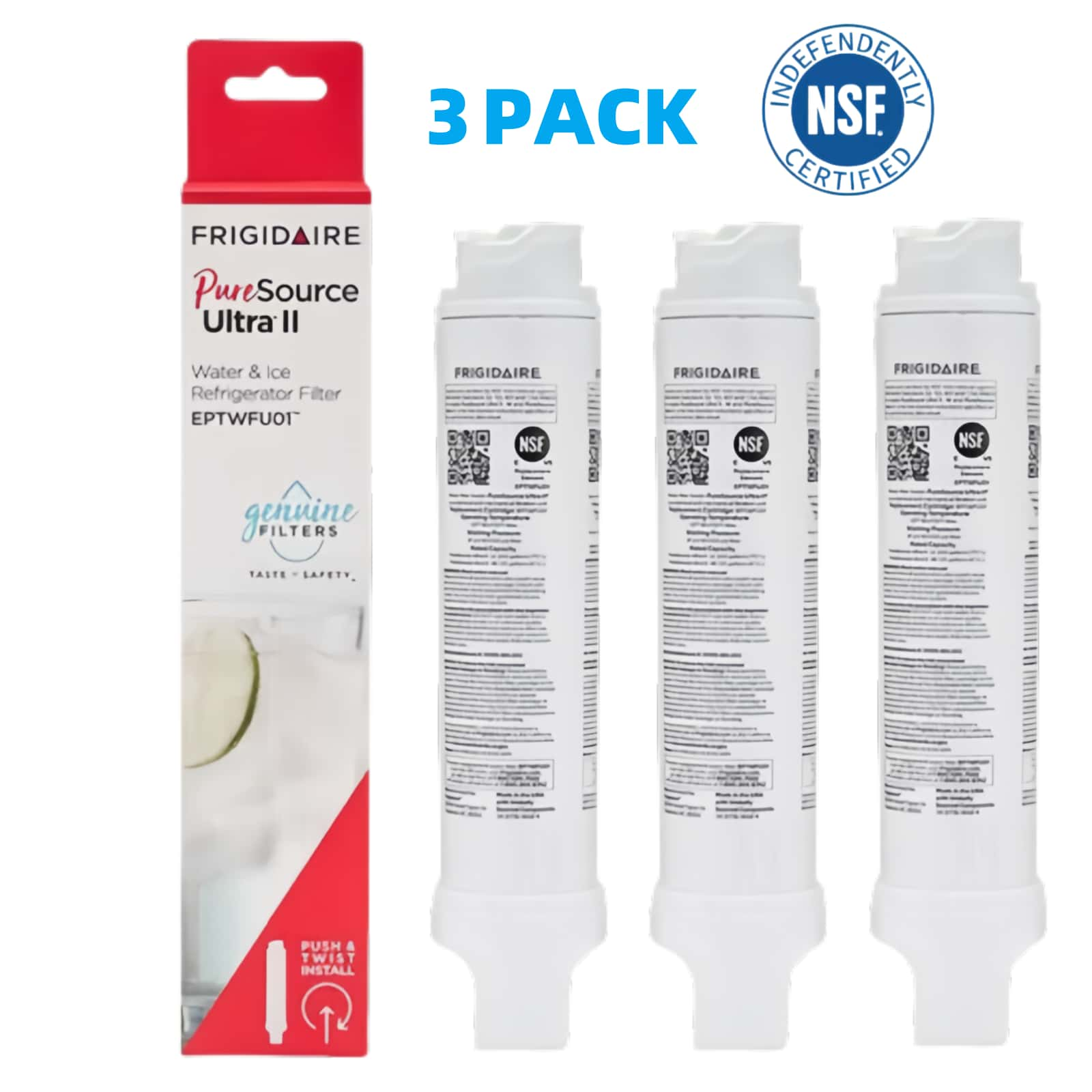 3-Pack Frigidaire Pure Source II Refrigerator Water Filters New Sealed