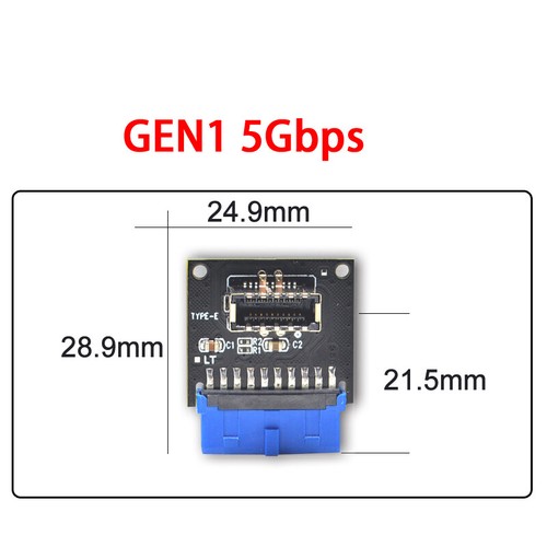 USB 3.0 Front Panel Socket 19Pin to 3.2 TYPE-E 20Pin A-Key 9Pin Header Adapter - Picture 7 of 13