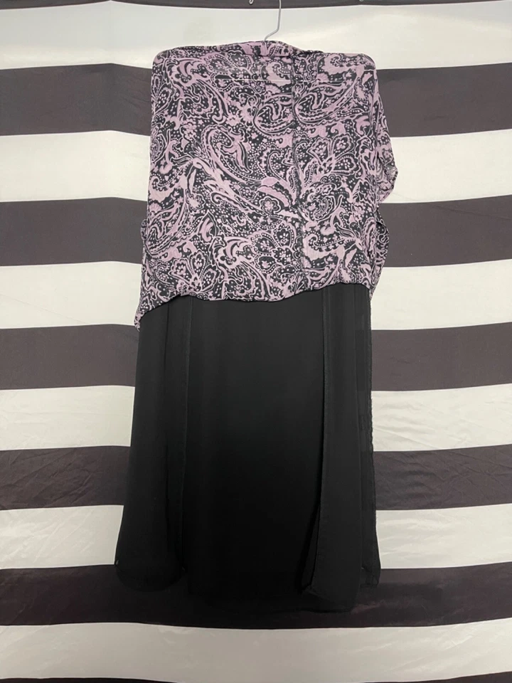 Женская юбка макси Norton McNaughton размер 8 черная с подкладкой с принтом пейсли крестьянская на молнии - Изображение 3 из 4