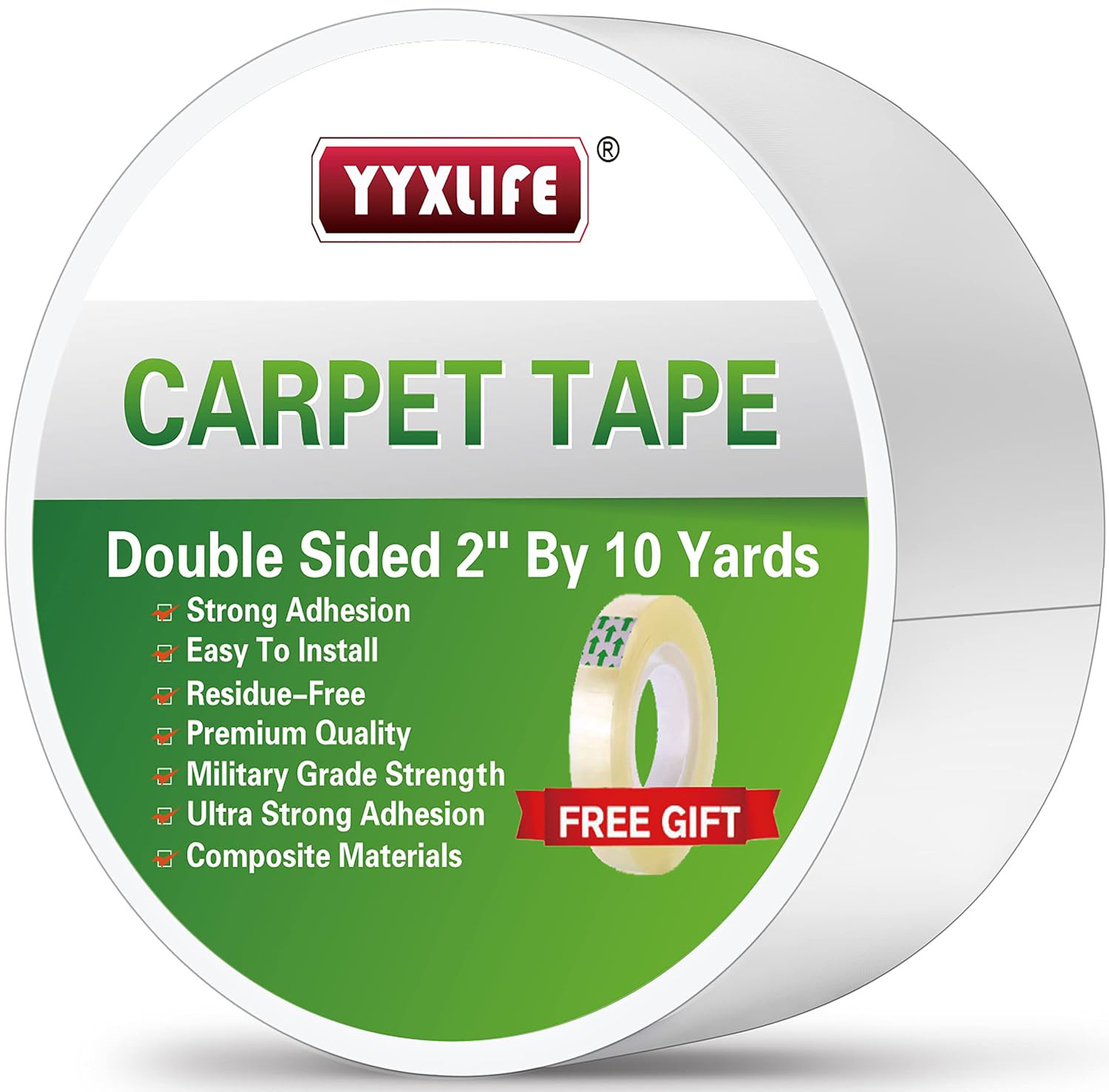 YYXLIFE Double Sided Carpet Tape for Area Rugs Carpet Adhesive Removable Rug for