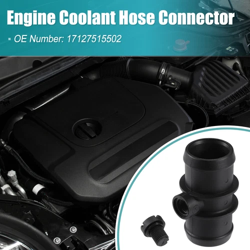 Engine Coolant Hose Connector for BMW MINI Cooper 02-08 No.17127515502 Black - Picture 4 of 8
