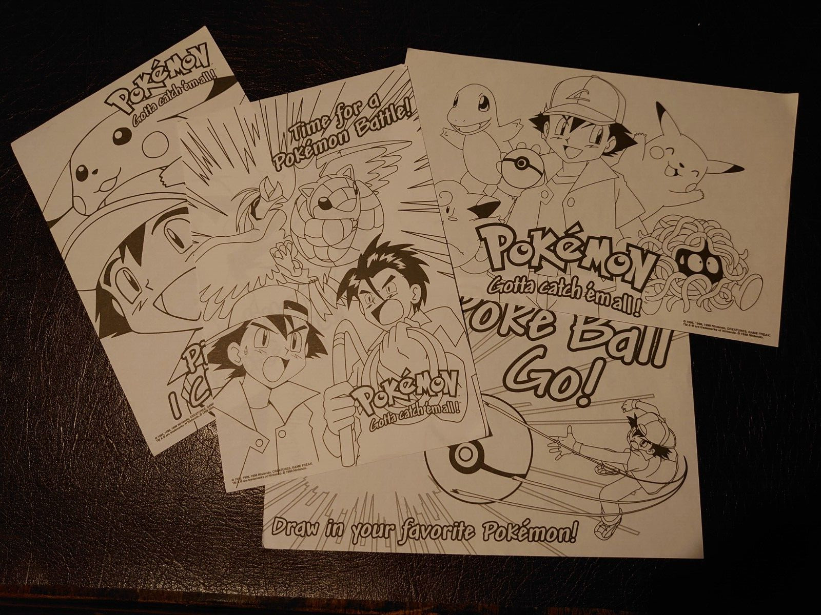 4 hojas para colorear de Pokémon (tamaño aproximado A5)
