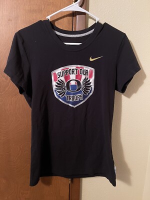 Nike Oregon Ducks Football Team Issued Support Our Troops Shirt WOMENS Medium