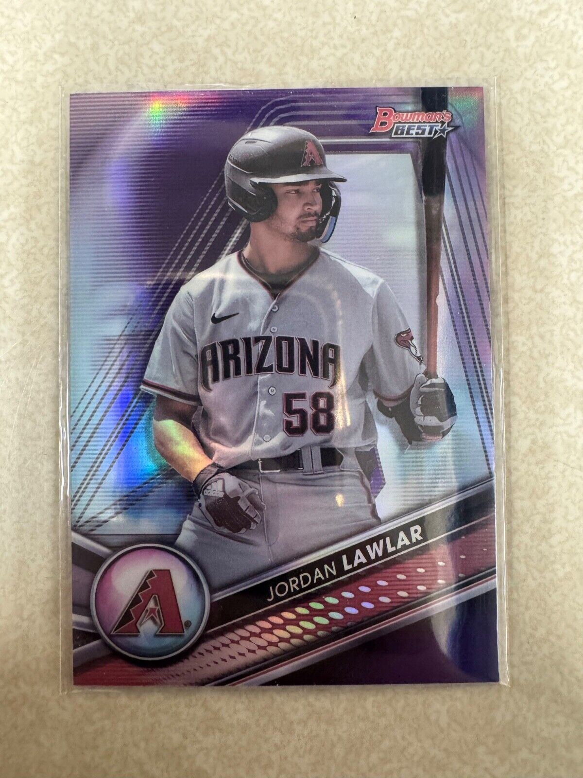Jordan Lawlar 2022 Bowman's Best #TP-4 Purple Refractor /250 Diamondbacks