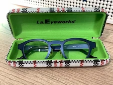 LA EYEWORKS Pally 43 23 142 Navy Panto Eye Glasses Optical Frame