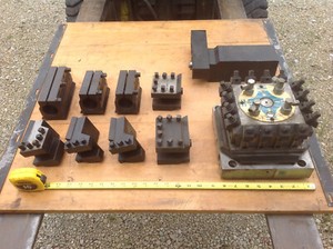 rapid fontana toolpost w/8 toolholders (italy)-large lathe