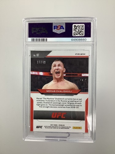2021 Panini Prizm UFC #87 Merab Dvalishvili Teal /49 Rookie Card PSA 9 RC *Read* - Picture 3 of 5