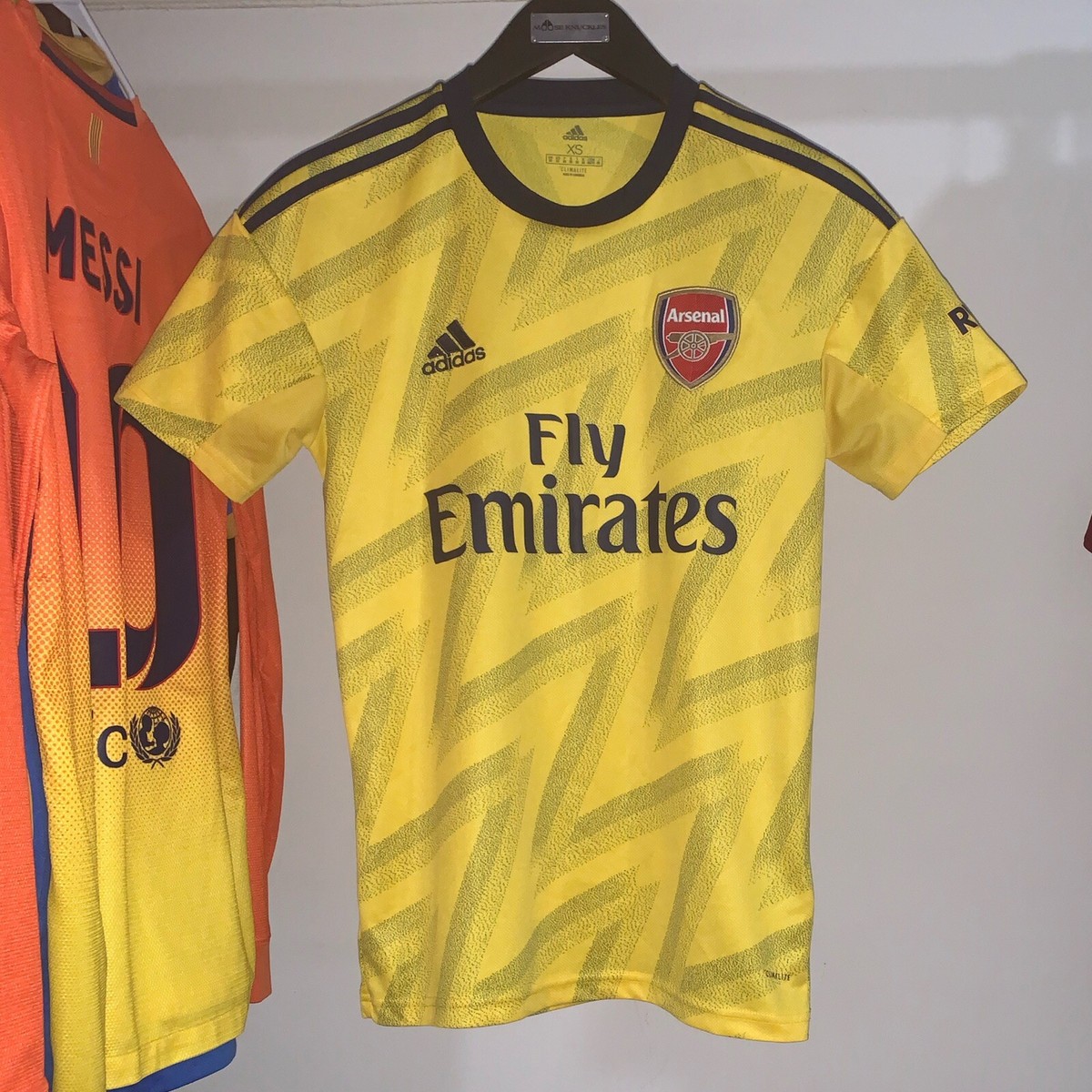 Arsenal 2019/20 Adidas Away Football Shirt Yellow Mens XS EH5635