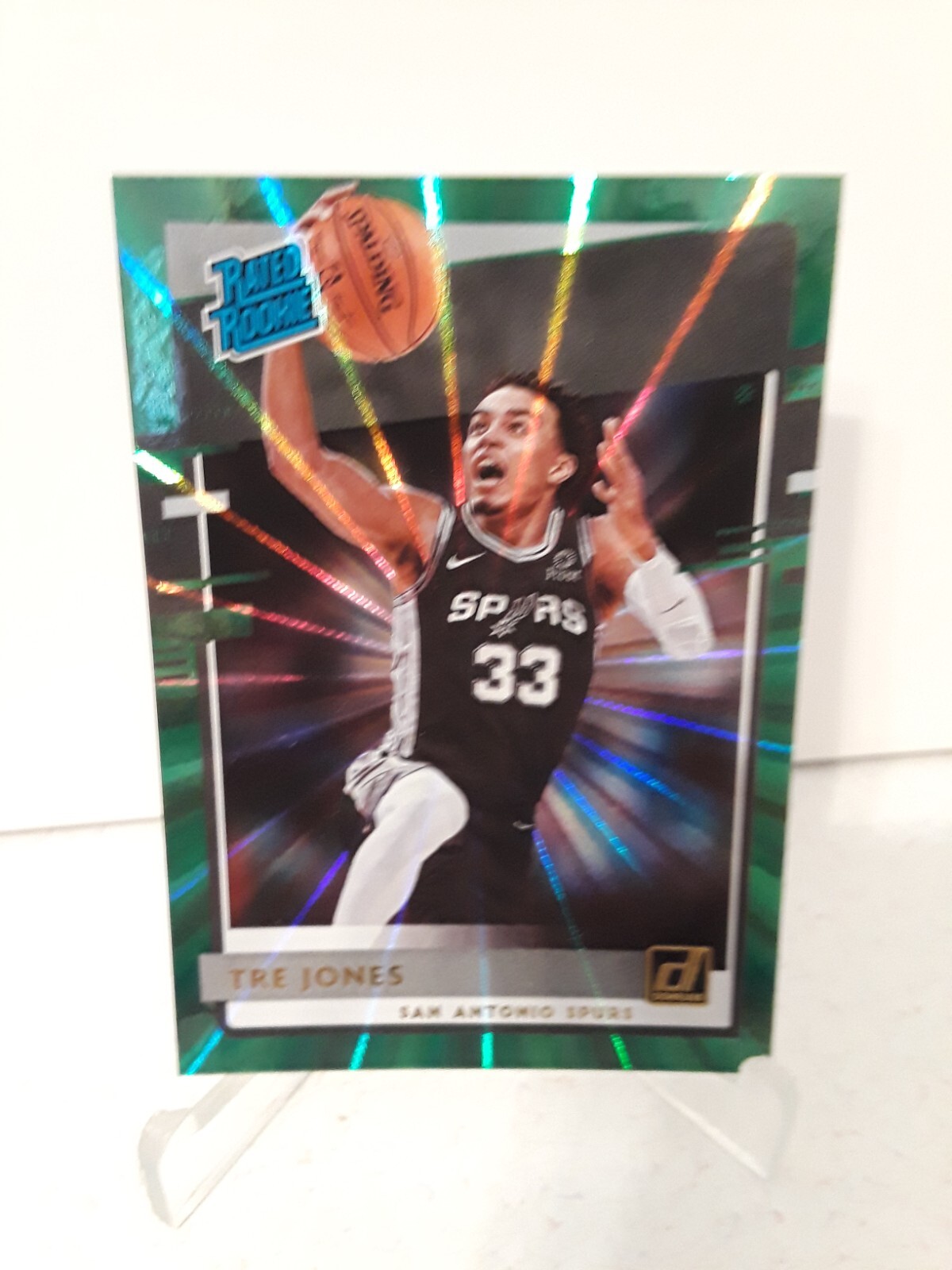 2020-21 Panini Donruss Basketball Tre Jones Spurs Rated Rookie Green Laser # 244