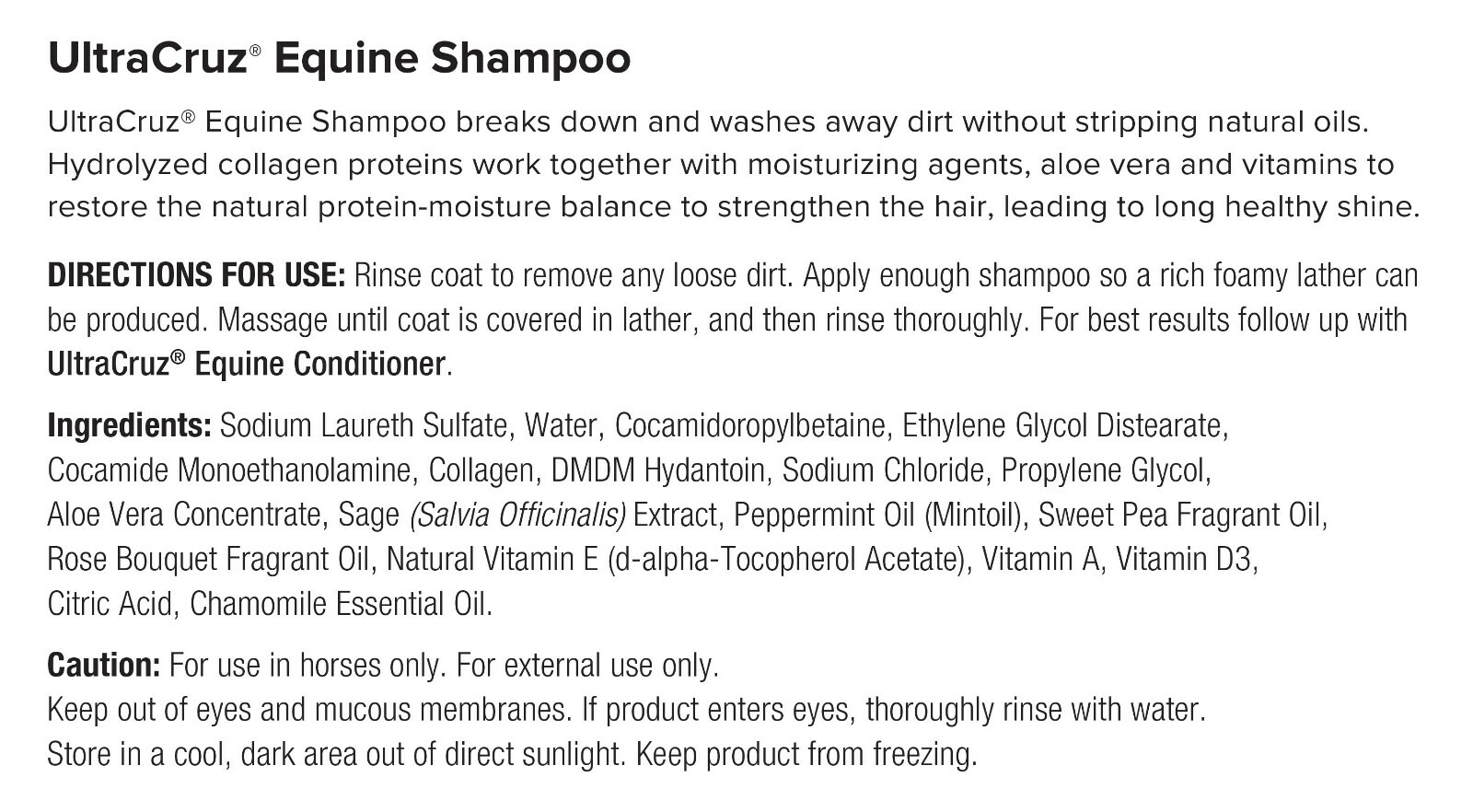 UltraCruz Equine Horse Shampoo, 32 oz