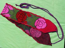 Faja Mexican Belt Embroidered Flowers Rainbow Chiapas 36" and 84" w/ties 25