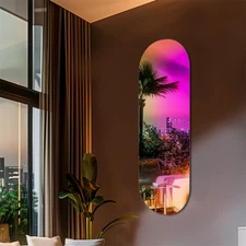 Wall Decor Mirror Long Oblong Shape Iridescent Mirror Rainbow aesthetic Mirrors