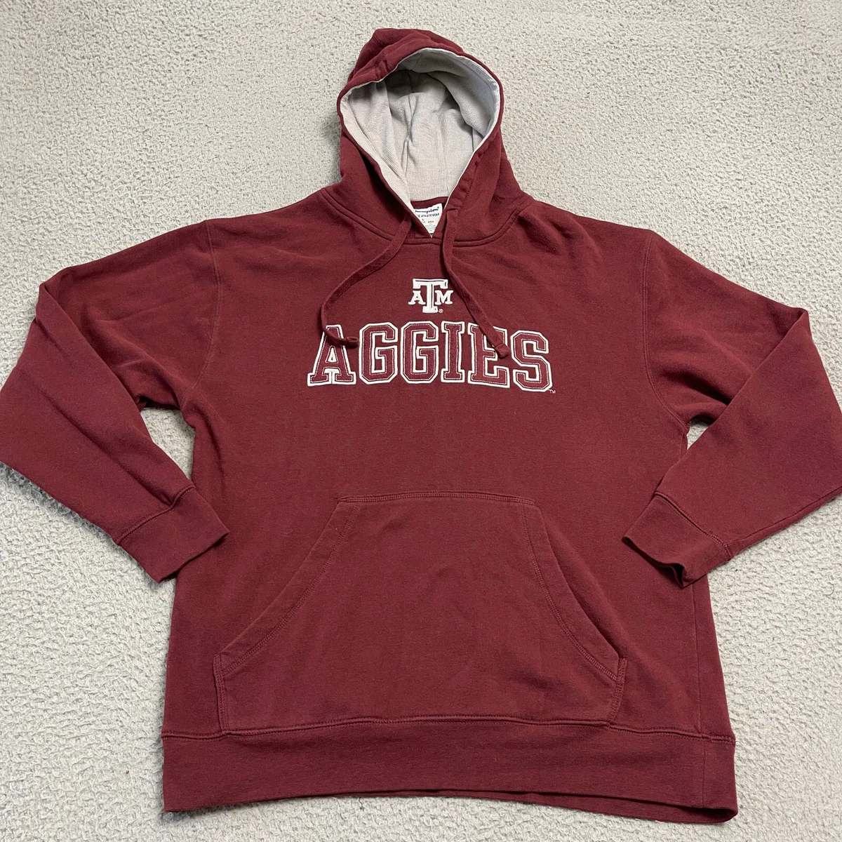 Texas A M Hoodie Sweatshirt Mens Large Red Champion Fleece
