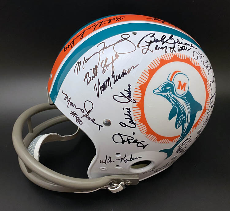 1972 Undefeated Team SIGNED Miami Dolphins F/S TK Helmet PSA