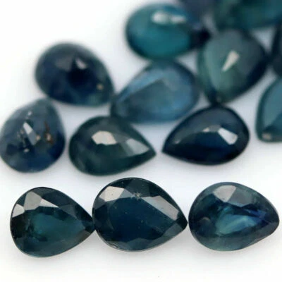 SHOLA Echt 7,55 Ct Natürlicher Grün Blau Saphir nur Erhitzt 16 St. aus Madagaska - Bild 1 von 3