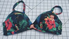 Tommy Bahama Wild Jungle Floral Hawaiian Tropical Print Bikini Top Size 36C NWOT