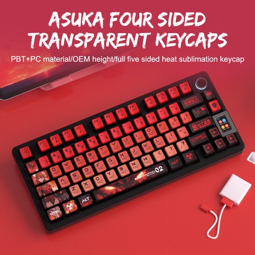 122key PBT KeyCap Eva Rebuild Of Evangelion Anime Figure OEM Profile Key Cap Set - Photo 4/12