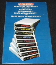 1982 Coleco Video Game Cartridges Ad Insert Only Atari, Intellivision 