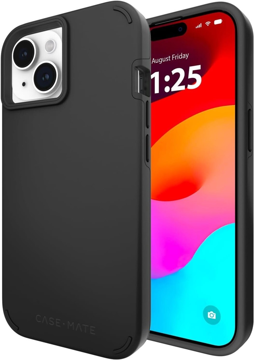 Case-Mate Tough Duo iPhone 15 Case [Wireless Charging Compatible] Black