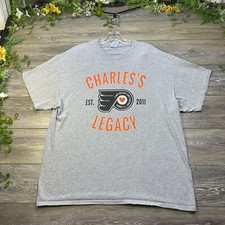 Philadelphia Flyers Shirt Size XL Gray Hockey T Shirt NHL Charles’s Legacy 2011