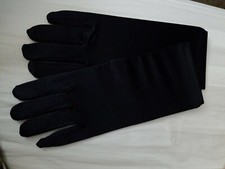 9" Black Matte Satin Adult ladies Costume Gloves One Size