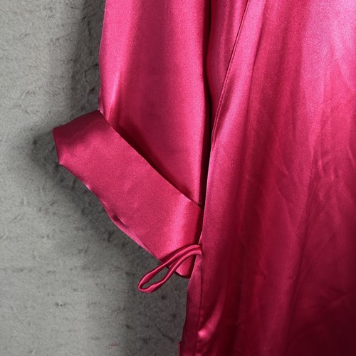 Go Softly Robe Womens Small Hot Pink Berry Satin Lingerie Spa Liquid Flowy - Picture 12 of 15