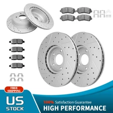 Front & Rear Drilled Rotors + Brake Pads for 2009 2010 - 2011 2022 Nissan Maxima