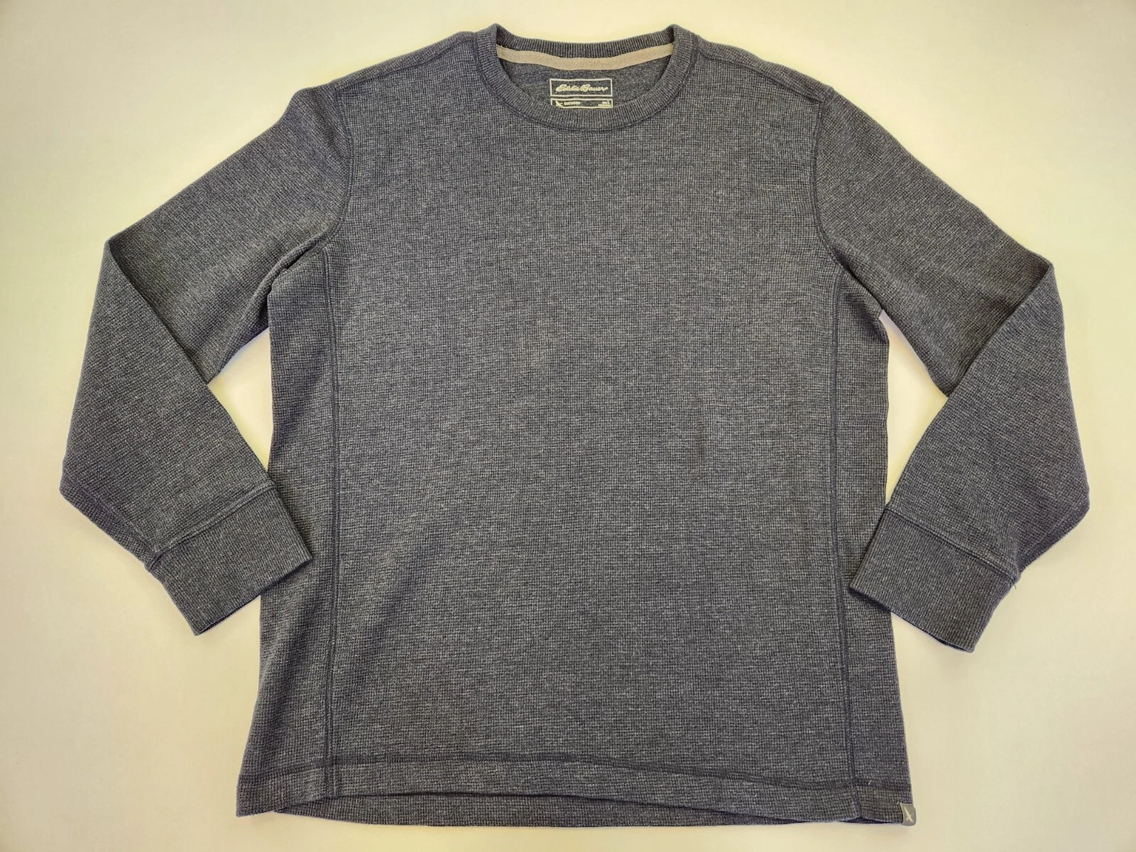 Eddie Bauer Outdoor Pullover T-Shirt Men L Navy Cotton Long Sleeve Crew Neck