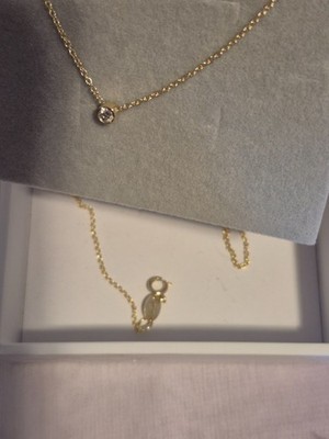 Zoe Lev Diamond Pendant Necklace 14K Gold 1.45g with a .07ct Bezel Set Diamond