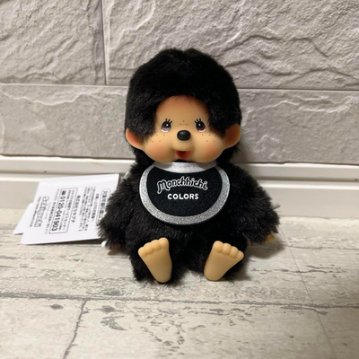 Sekiguchi Monchhichi COLORS Black Plush Doll Keychain – Japan