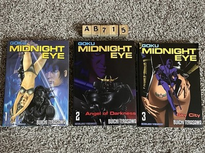 Goku Midnight Eye Volumes 1-3 Lot English Manga Buichi Vol 1 Water Damage