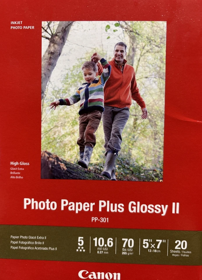 Canon Plus Glossy II PP-301 Inkjet Print Photo Paper - 20 Sheets - Image 2 of 3
