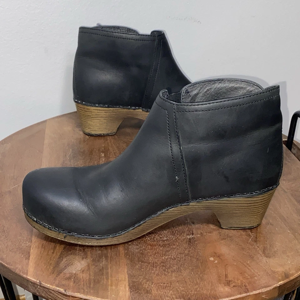 Botines clásicos Dansko Lizanne Denim Azul Mujer 7 EU 37 Cuero Engrasado Cremallera Foto 4 de 4