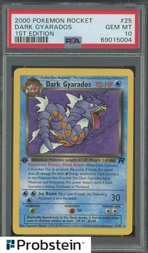 2000 Pokemon Rocket 1st Edition #25 Dark Gyarados PSA 10 GEM MINT