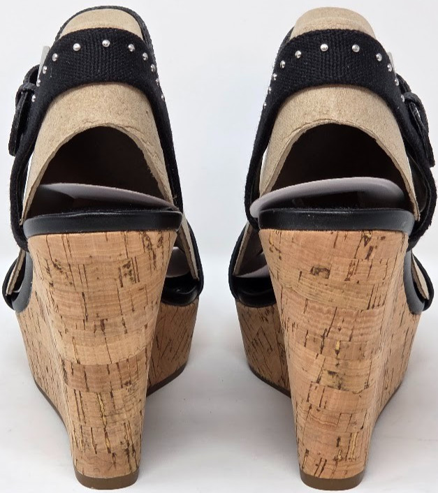 Calvin Klein Karmona Women Wedge Sandals Black Synthetic and Textile Buckle 7.5M thumbnail 9