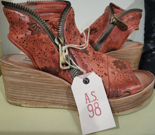 A.S.98 Women s Orange Leather Floral Open Toe...