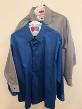 2X Geoffrey Beene Mens Gray Blue Long Sleeve Casual Shirt size :16 1/2