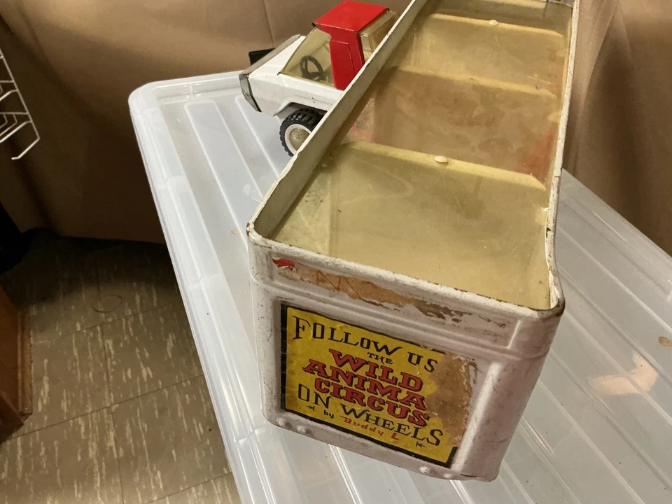 Vintage Buddy L Wild Animal Circus Truck & Trailer Diecast Pressed Steel Toy - Image 4 of 4