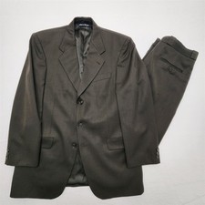 Traje De Colección Jack Victor 40R 31x30 Marrón Oscuro 100% Lana Hombro Fuerte 3Btn Para Hombres