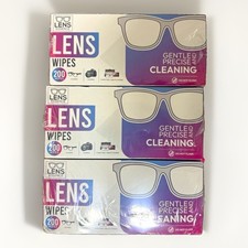 3 PACK Lens Essence Lens Wipes 200 Wipes Gentle  Precise Disposable NEW