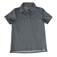Figs Women s Slim Technical Pique Short Sleeve Graphite Gray Polo Scrub Top