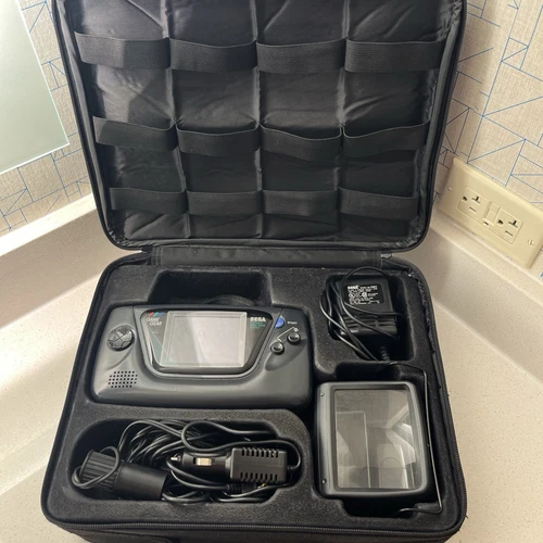 Sega Game Gear Console Bundle TV Tuner, Carrying Case, Super Wide Gear,  READ De